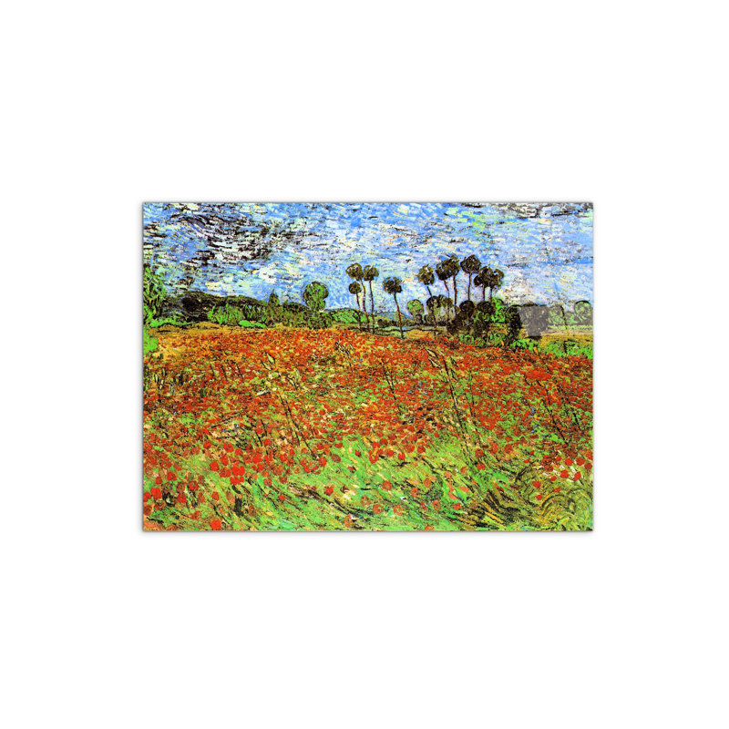 Poppy Fields by Van Gogh Vincent 57cm H X 76cm W CrystalArt Material Acrylic Glass Effect, Frameless Panel Lightweight Ready to Hang