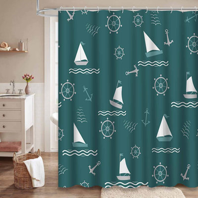 Rideau de douche imperméable avec 12 crochets