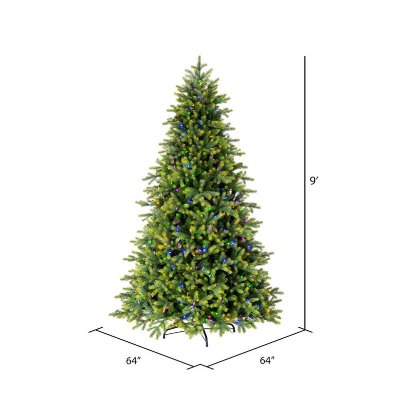 9' H Lighted Artificial Fir Christmas Tree