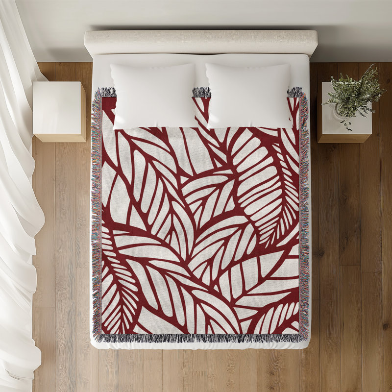 Jeté en coton Caro, 50 x 70, Rouge