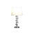 20" Crystal Round Stacked Cube Orbs Metal Table Lamp
