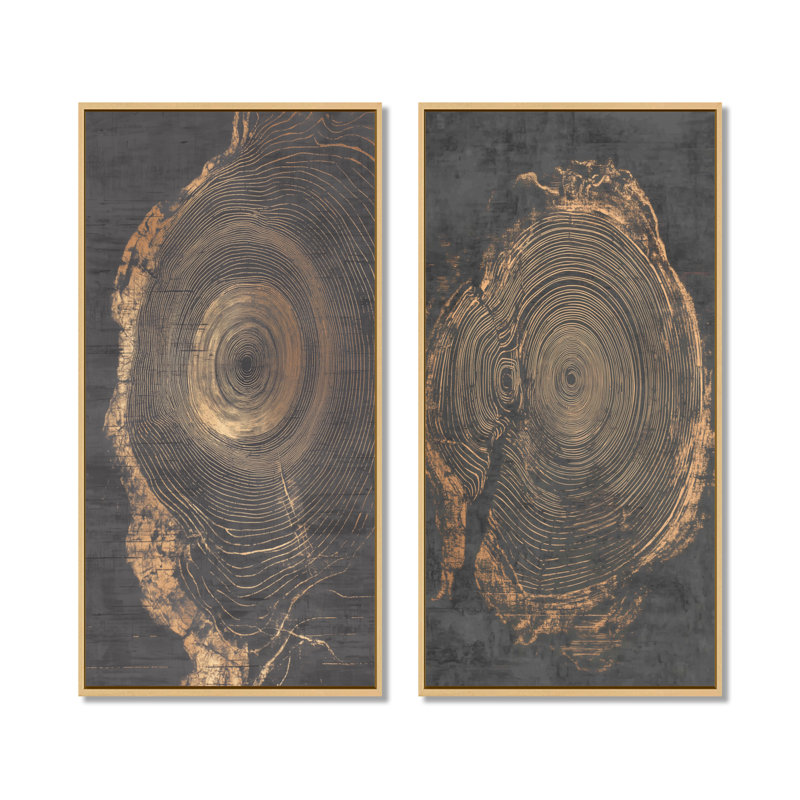 Impression sur toile 2 pièces, H 40 po x l 40 po, Cadre naturel flottant