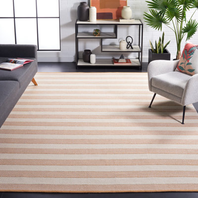 Striped Kilim Flat Weave Cotton Striped Rug