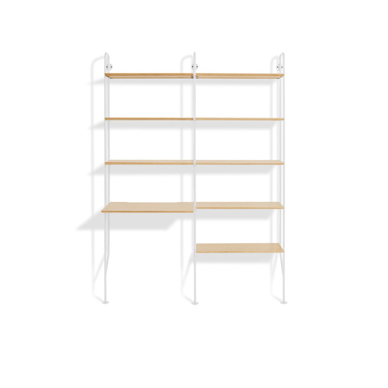 Hitch Ladder Desk, White, White Oak