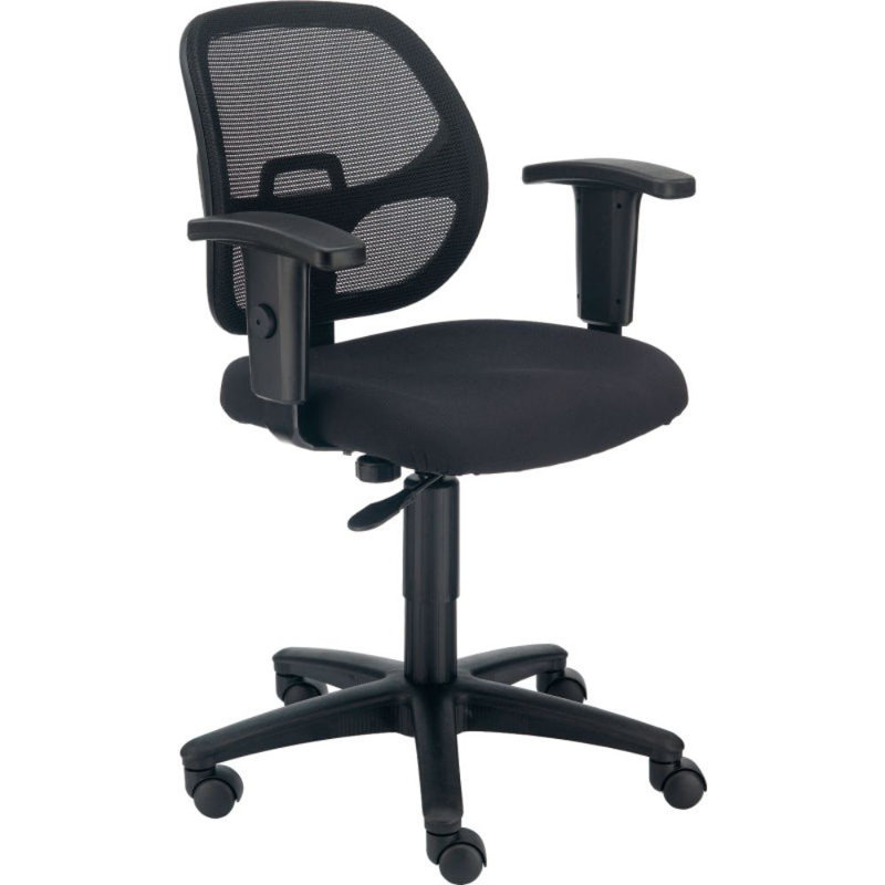 Black Mesh Back Task Chair with Adjustable Arms