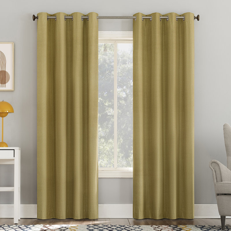 Gold 50"x84" Polyester Blackout Grommet Curtain Panel