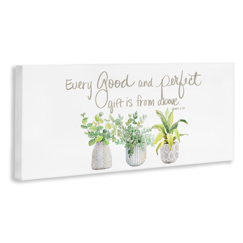 Toile «Every Good & Perfect Gift», conception par Lanie Loreth, H 17 po x l 40 po