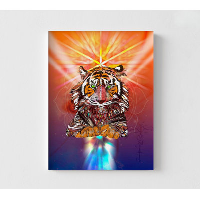 Tigre, art abstrait, idée de remodelage de chambre d'adolescent, décor d'art cosmique, affiche de signe du zodiaque chinois, idée de signe de tigre chinois