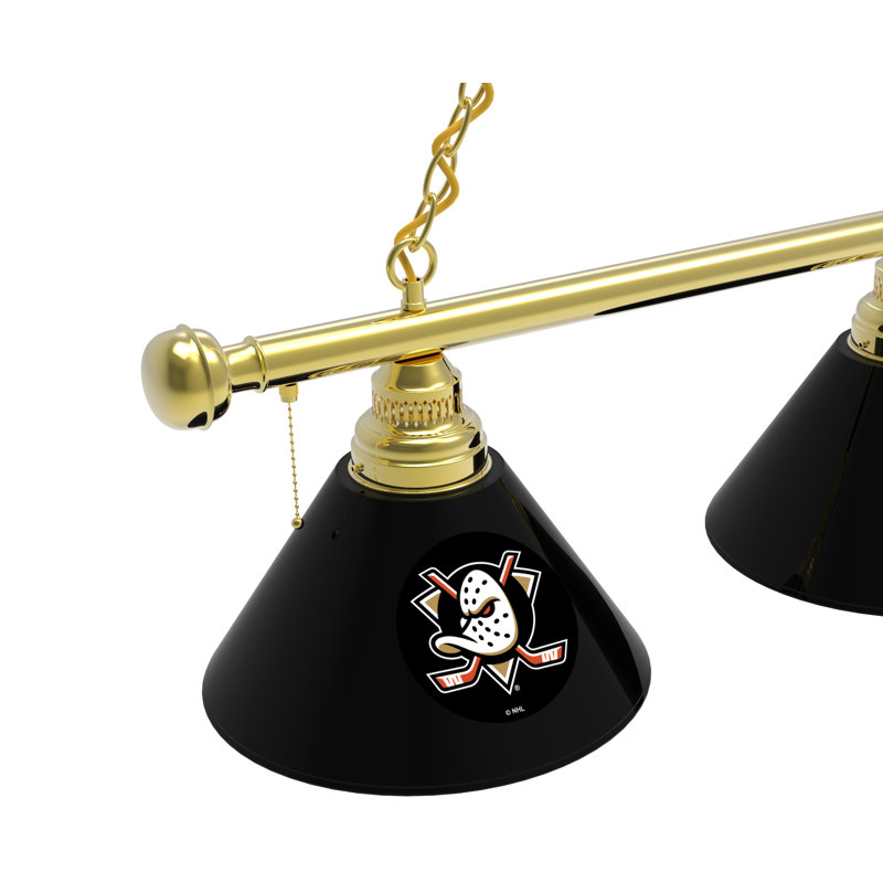 3 - Light Pool Table Lights Pendant, Brass, Anaheim Ducks