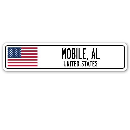 Plaque de rue mobile en aluminium, drapeau des États-Unis, H 7 po x l 30 po x P 1 po