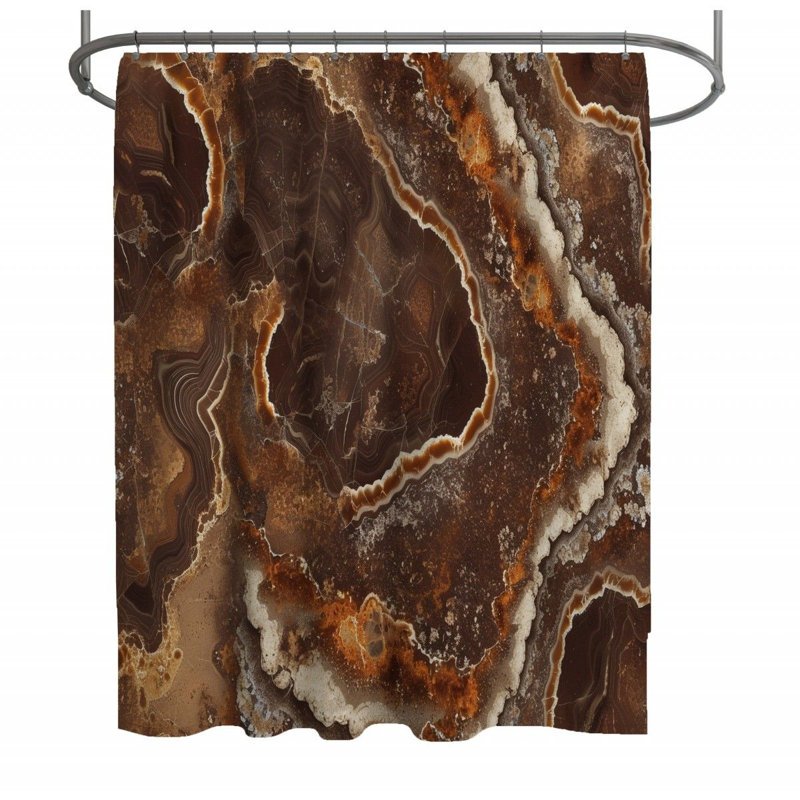 Rideau de douche Agate - Décoration de salle de bain minéral, H 93 po x l 70 po