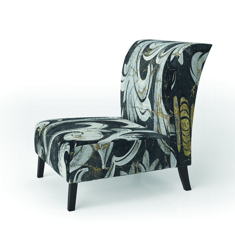 Fauteuil de chambre rembourré doré Mettalic
