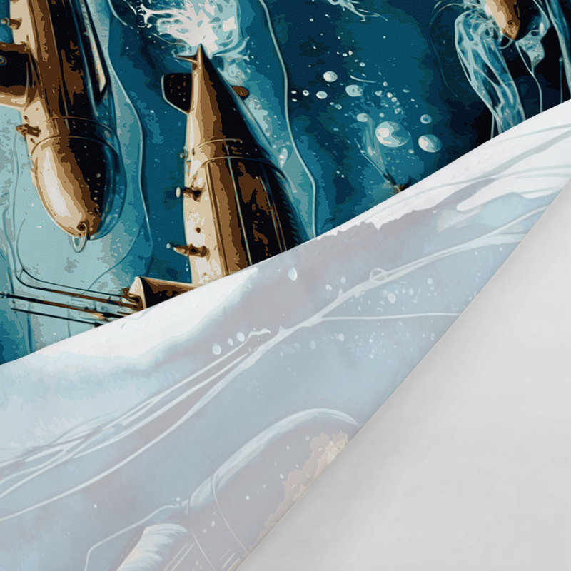 Tapisserie murale Nautical Submarines, 88 po x 104 po