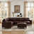 Burgundy+PU Leather