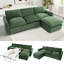 Canapé modulaire de 100 po, canapé en L avec canapé-lit, repose-pieds mobile, canapé en chenille confortable-456072864