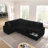 U-Shaped Striped Upholstered Sofa With Storage-614689683