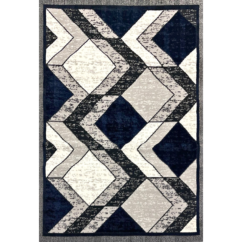 Tapis contemporain moderne abstrait 5X7 pour salon chambre à coucher