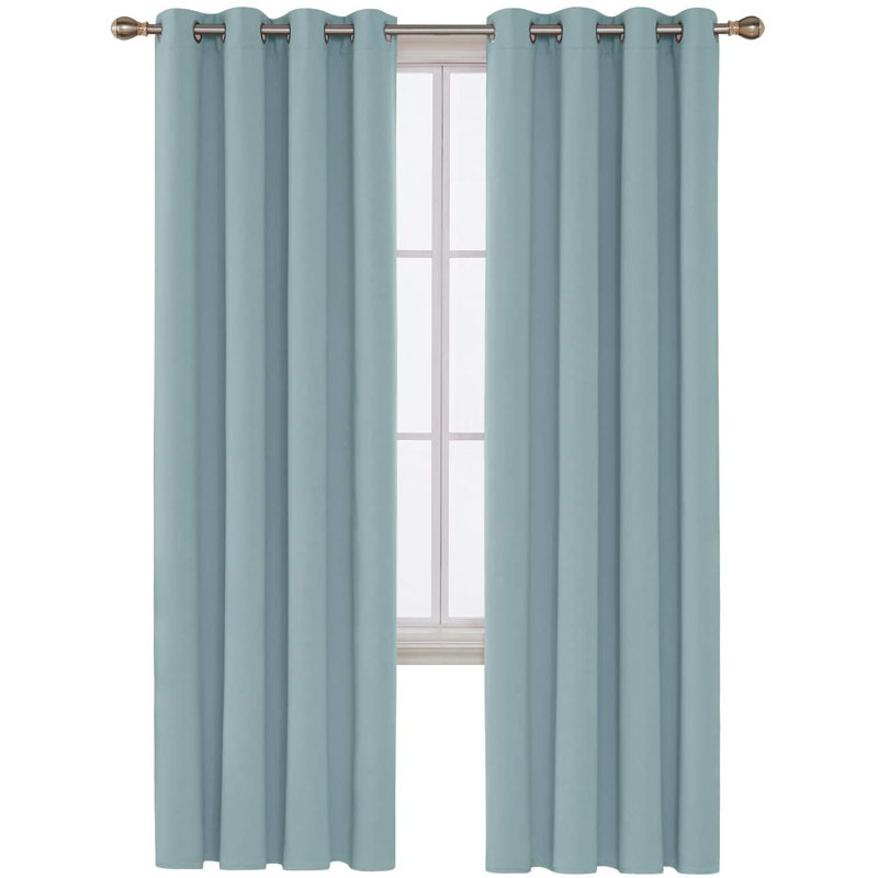 Borunda Room Darkening Curtain Single Panel, 52" W x 95" L, Baby Blue