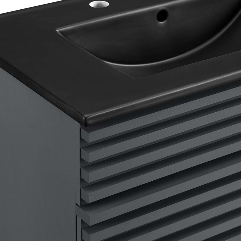 Meuble-lavabo 30 po Render par Modway, Gris/noir