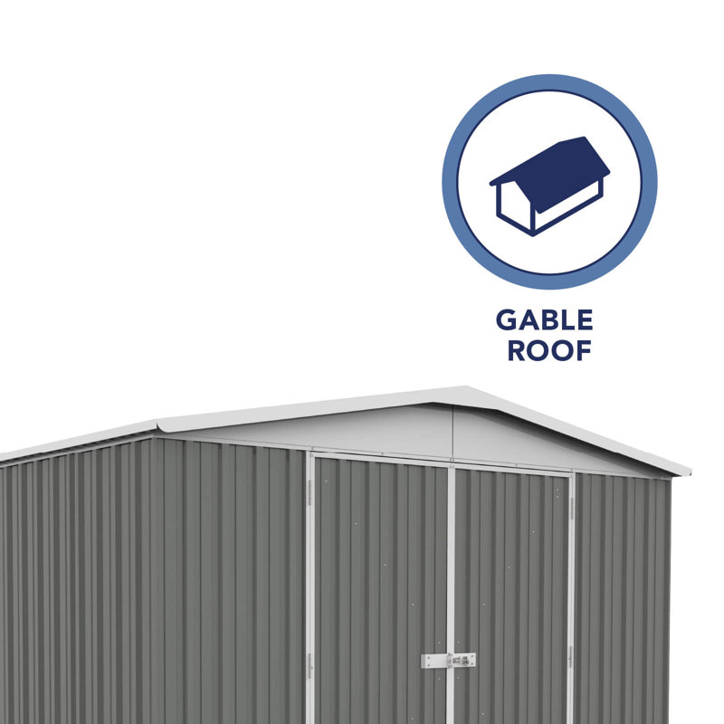 Absco Regent 10' x 12' Gray Galvanized Steel Storage Shed