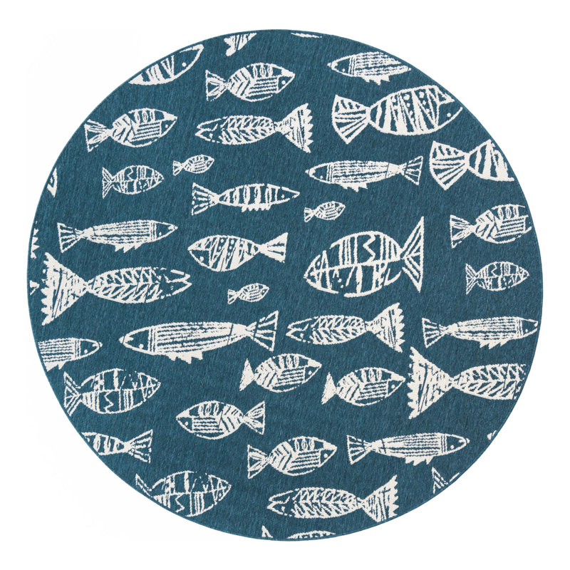 Tapis intérieur / extérieur d'extérieur Coastal, Rond 7 pi 1 po