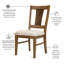 - Chaise d'appoint rembourrée - Ensemble de 2 - Finition chêne naturel et noyer - Revêtement crème