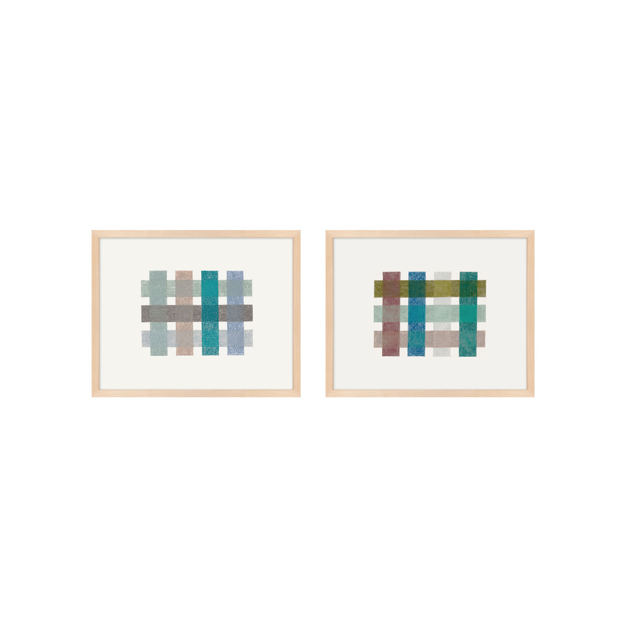 Gridlock Horizontal by Beth James, 30'' H x 76'' W x 1.25'' D, Maple Framed
