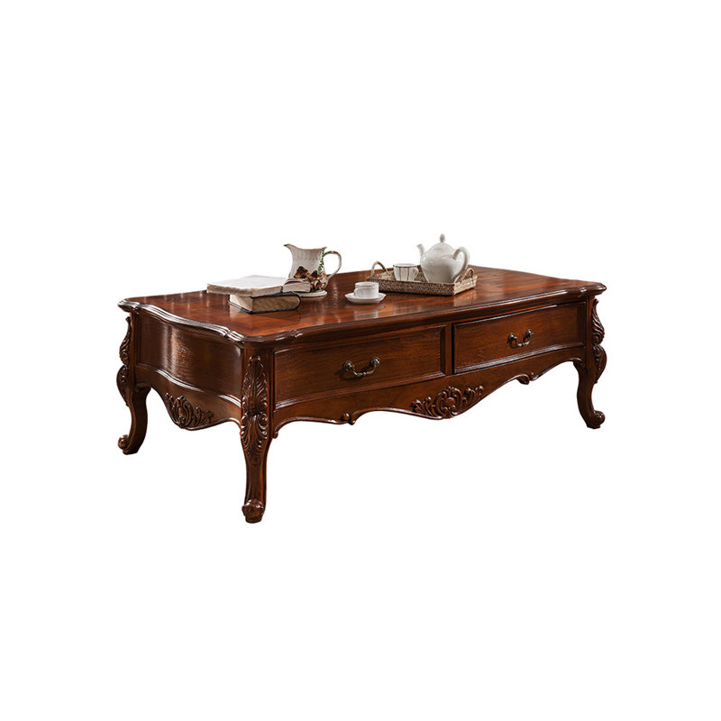 Table basse en bois massif sculpté