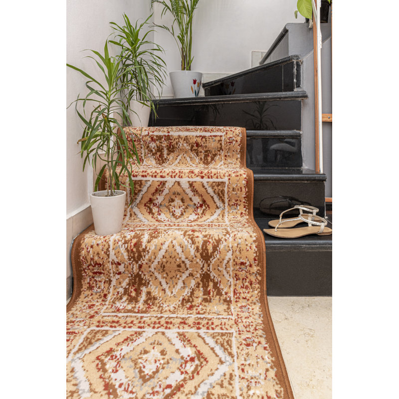 Tapis orange Southwestern, Tapis de couloir 2 pi x 8 pi