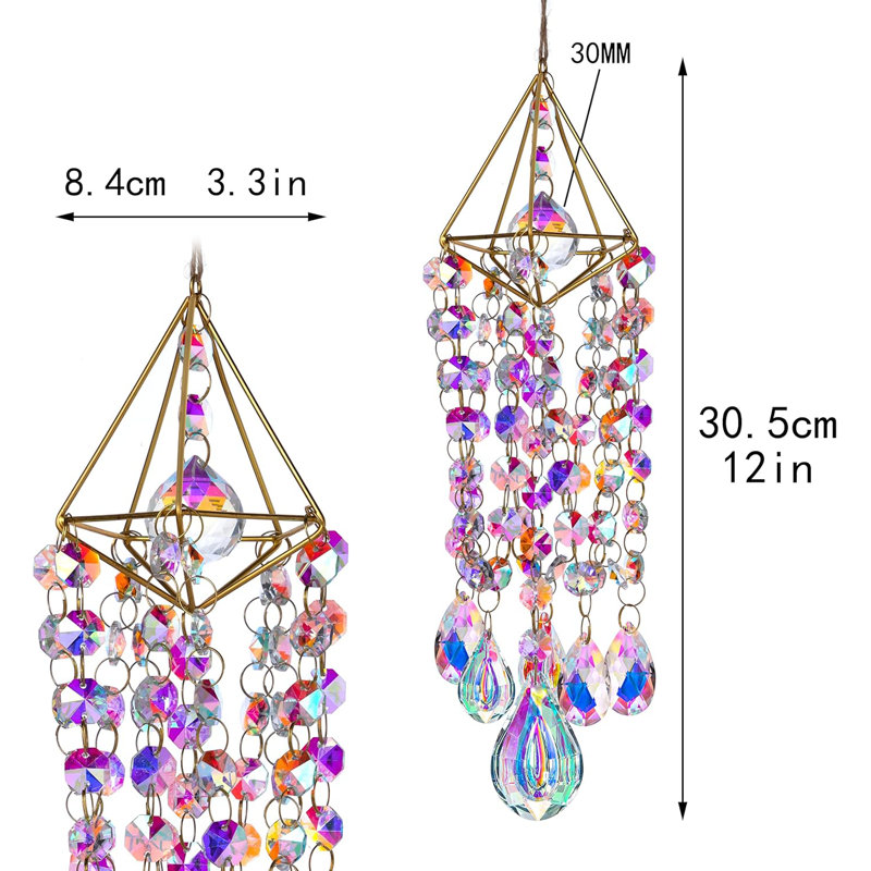 Carillon de fenêtre suspendu en cristal
