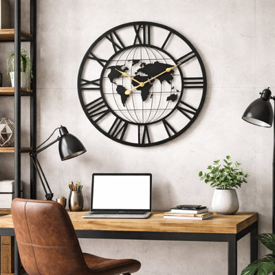 Horloge murale en métal Damauri