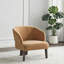 Fauteuil d'appoint Mid-Century chaud et chaleureux, pieds en bois massif revêtus de tissu doux