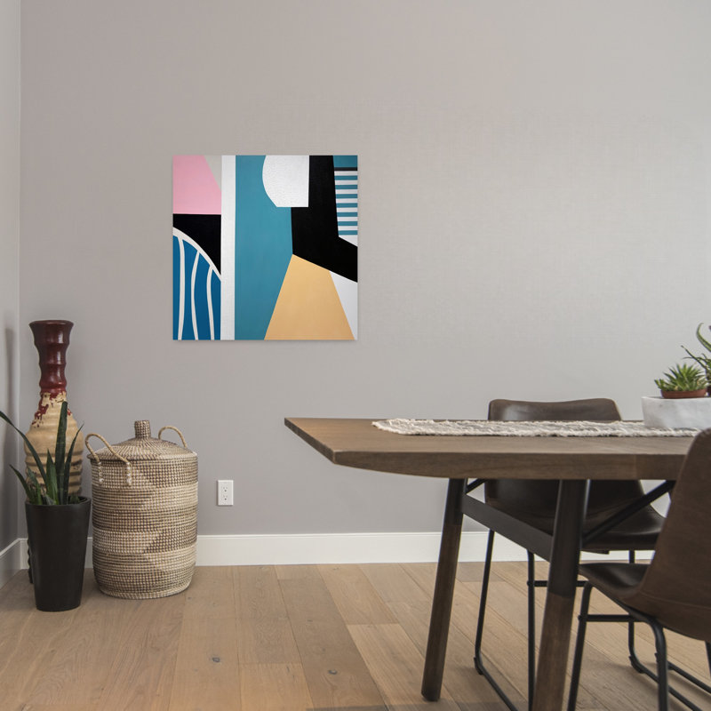 Intérieur et extérieur I, art contemporain abstrait, H 24 po x l 24 po
