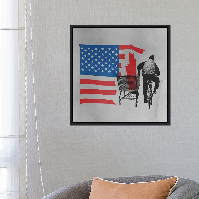 « rebutée », reproduction d’impression sur toile, H 18 po x l 18 po x P 1,5 po, Toile avec cadre noir, Pas de tapis