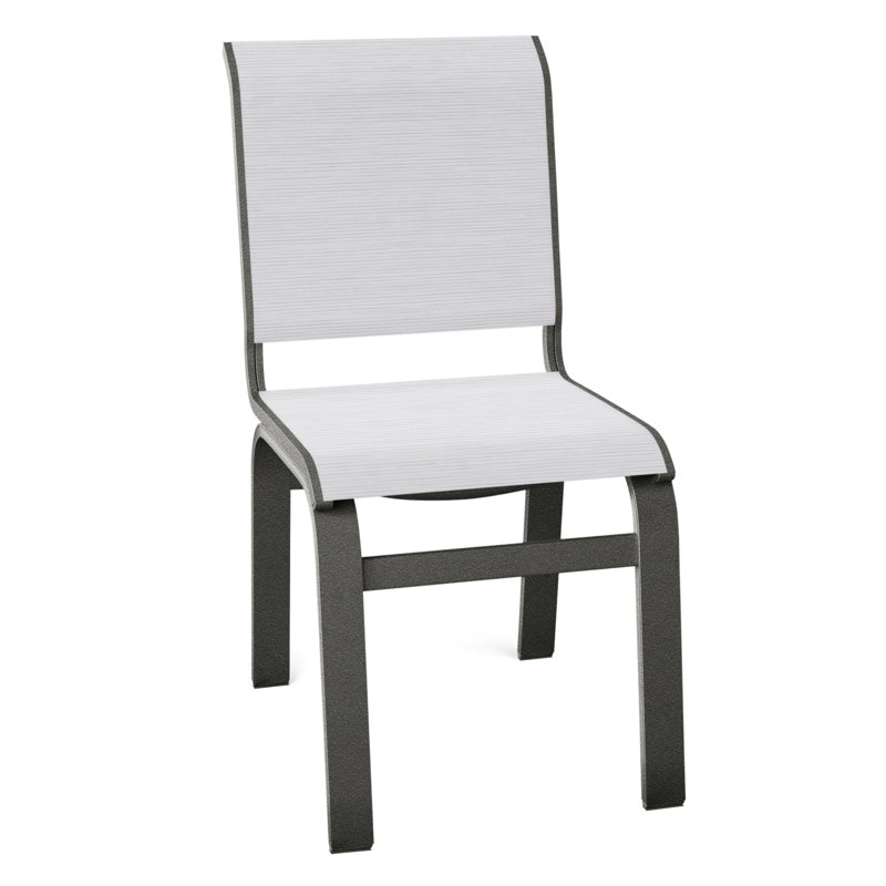 Chaise d'appoint de salle à manger Hiraku, Graphite texturé, Abalone