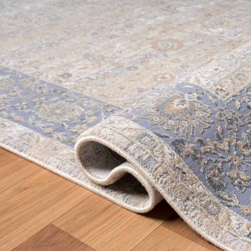 Tapis bleu Hampshire Classic Floral Filigree, Rectangle 2 pi x 3 pi