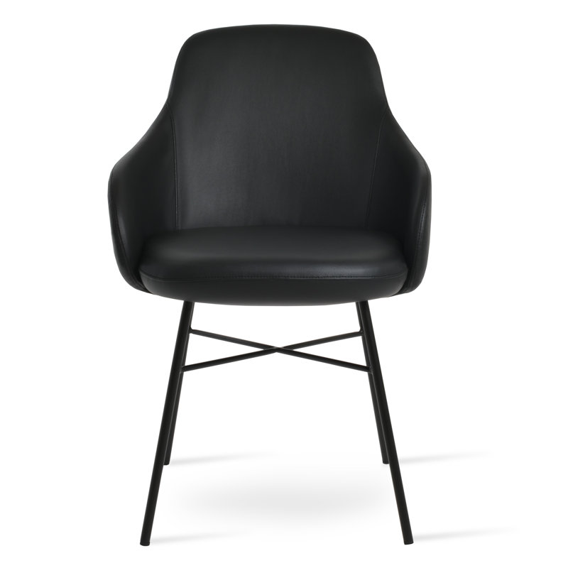 Chaise avec accoudoirs Gazel, Gris clair, Noir