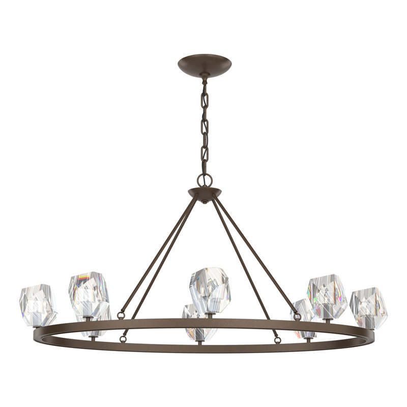 Gatsby 8 - Light Unique Wagon Wheel Chandelier with Crystal Accents, Bronze