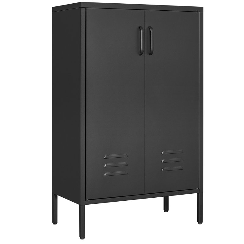 Armoire de rangement à 2 portes, armoire de rangement pour outils de garage, classeur de bureau, 2 cloisons mobiles,