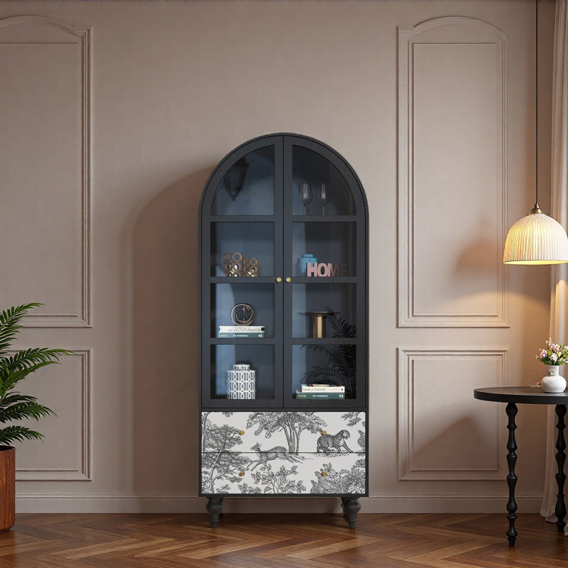 Vitrine en bois massif Vintage
