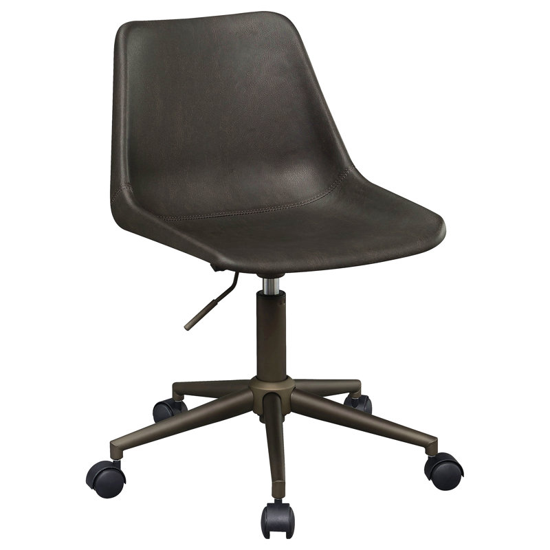Chaise de bureau ajustable rembourrée brune