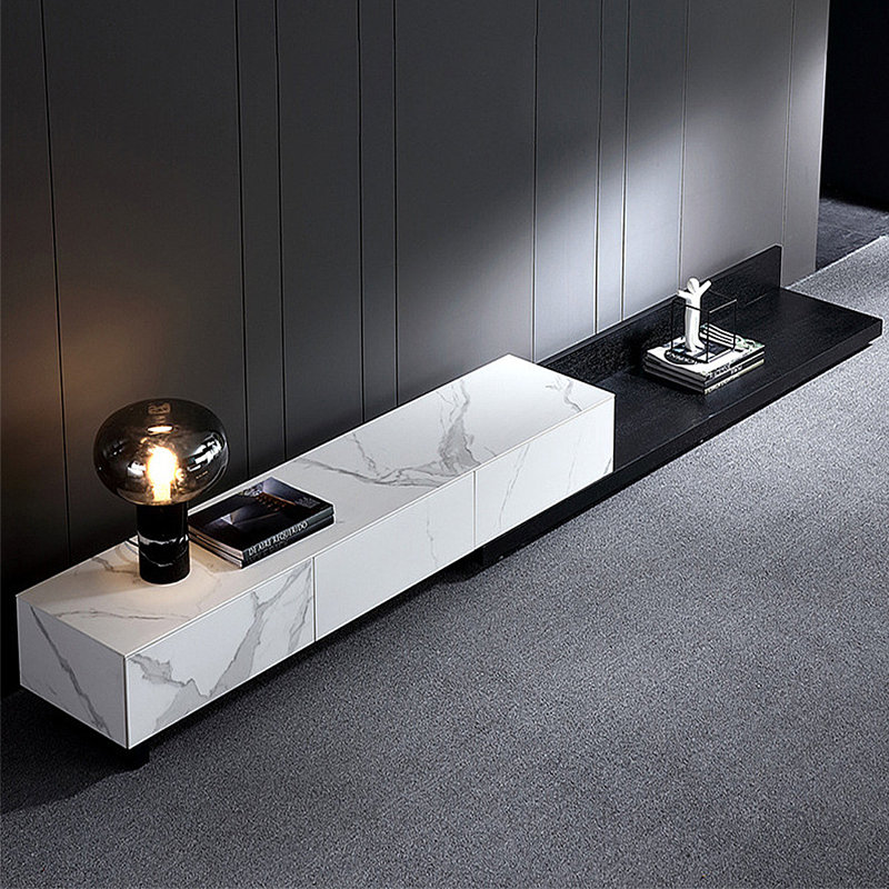 Meuble télé extensible Modern, H 11,81 po x L 133,86 po x l 15,75 po