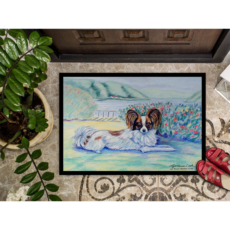 Tapis de porte d’intérieur anti-dérapant papillon, Rectangle 2 pi x 3 pi