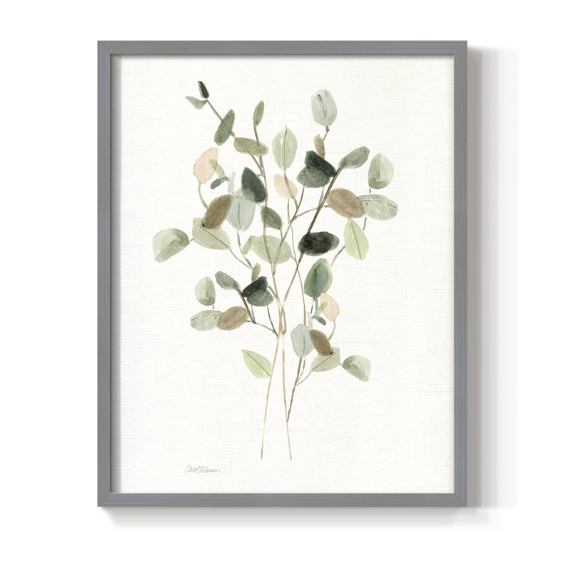 Leafy Botanical I Framed Print - Solid Wood, 30" H x 24" W, Gray