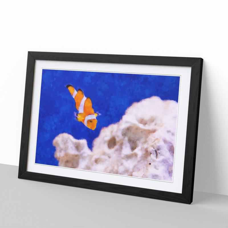 Clownfish Vol.2 - Picture Frame Graphic Art, 27cm H x 36cm W x 2cm D, Black Framed