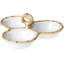 Bamboo 9" Triple Bowl Server - White/Natural