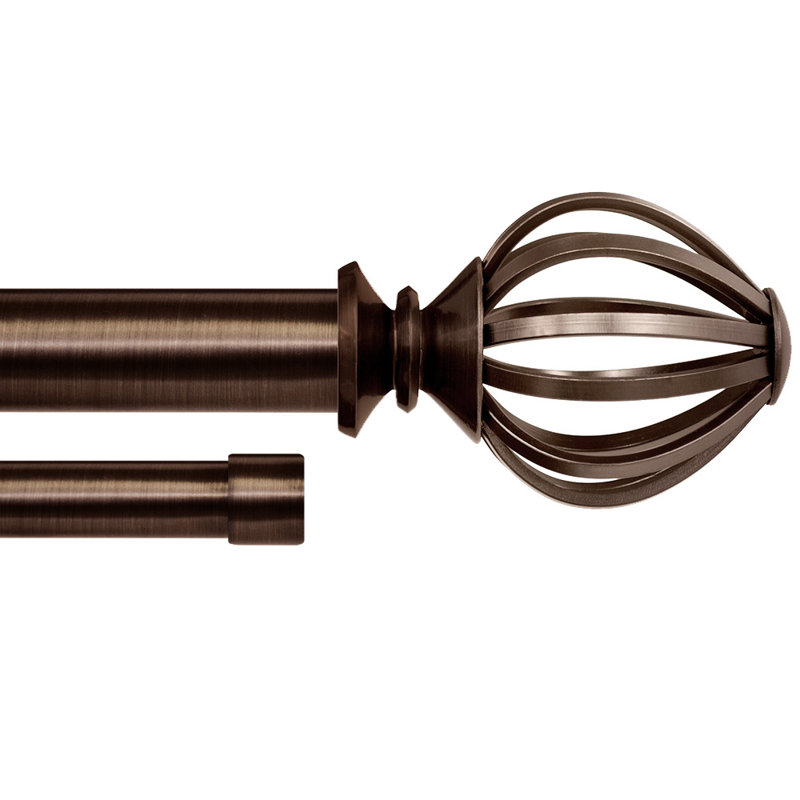 Tringle à rideaux double Mersey Cage Drapery, Bronze huilé plaqué