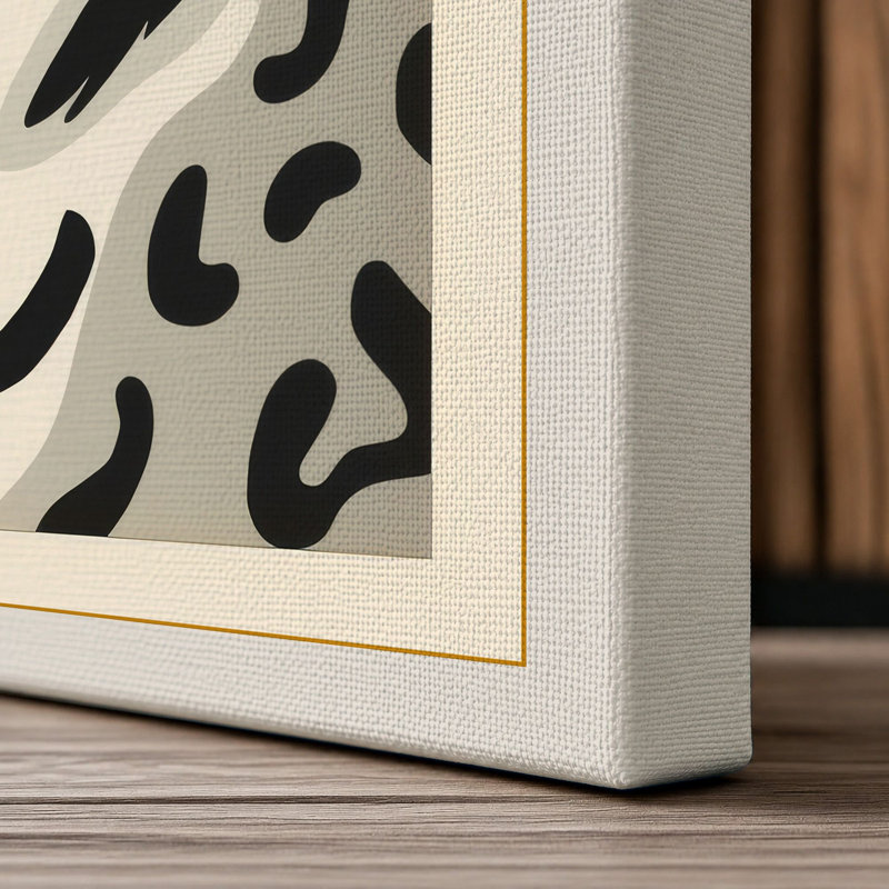 Snow Leopard Study Modern - Wrapped Canvas, 30x20 - 76.2 x 50.8 cm, Cream Border