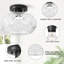 Plafonnier semi-encastré, plafonnier en verre Globe, éclairage moderne noir pour couloir, porche, couloir, chambre à coucher, ampoule non incluse