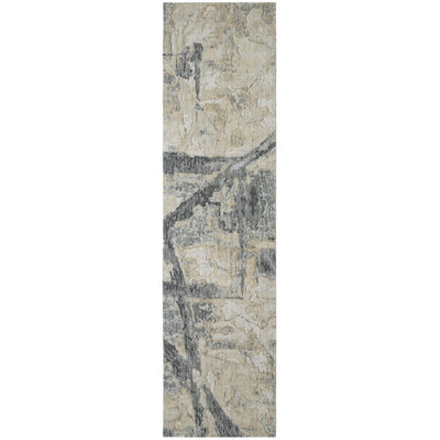 Tapis abstrait en laine tissée à la machine Bergamyer